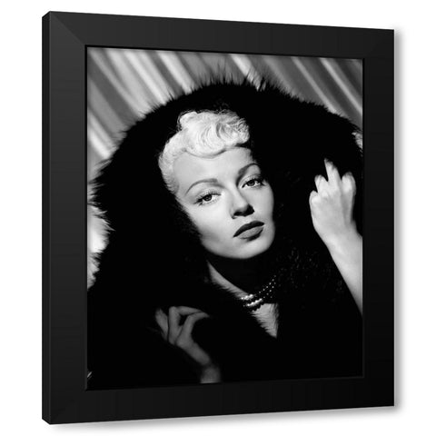 Lana Turner Black Modern Wood Framed Art Print with Double Matting by Hollywood Photo Archive