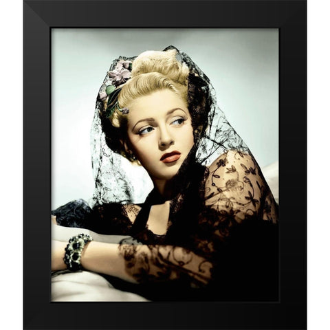 Lana Turner Black Modern Wood Framed Art Print by Hollywood Photo Archive