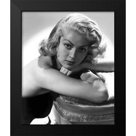 Lana Turner Black Modern Wood Framed Art Print by Hollywood Photo Archive