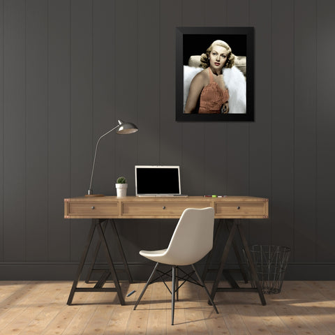 Lana Turner Black Modern Wood Framed Art Print by Hollywood Photo Archive