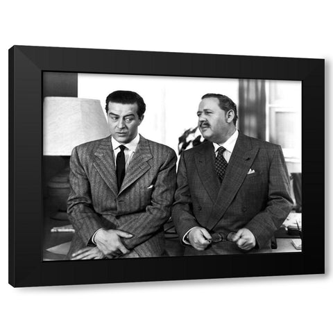 Charles Laughton - The Big Clock Black Modern Wood Framed Art Print by Hollywood Photo Archive