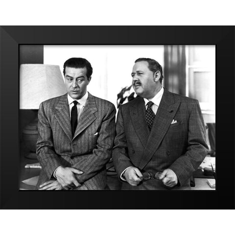 Charles Laughton - The Big Clock Black Modern Wood Framed Art Print by Hollywood Photo Archive