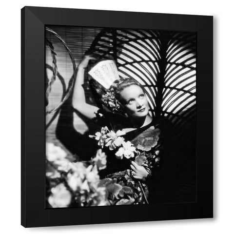 Marlene Dietrich Black Modern Wood Framed Art Print with Double Matting by Hollywood Photo Archive