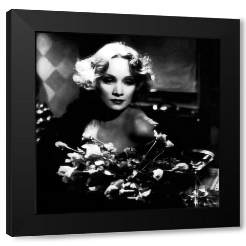 Marlene Dietrich Black Modern Wood Framed Art Print with Double Matting by Hollywood Photo Archive