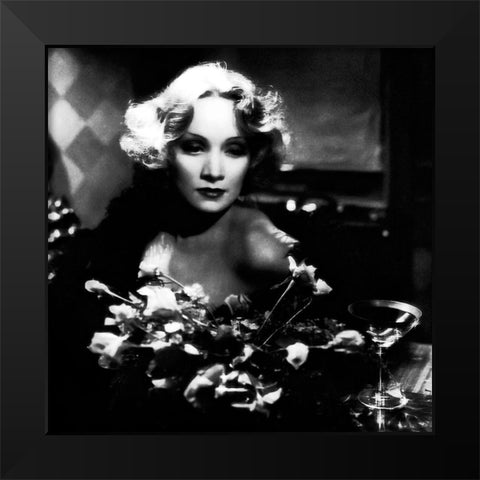 Marlene Dietrich Black Modern Wood Framed Art Print by Hollywood Photo Archive