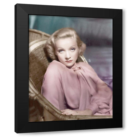 Marlene Dietrich Black Modern Wood Framed Art Print with Double Matting by Hollywood Photo Archive