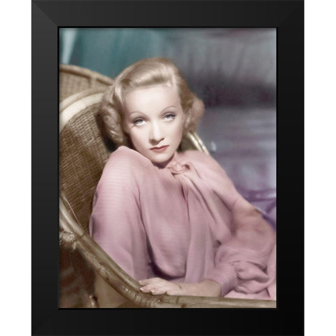 Marlene Dietrich Black Modern Wood Framed Art Print by Hollywood Photo Archive