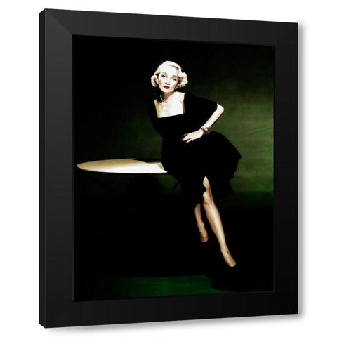 Marlene Dietrich Black Modern Wood Framed Art Print by Hollywood Photo Archive