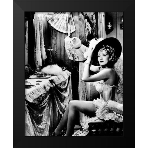 Marlene Dietrich Black Modern Wood Framed Art Print by Hollywood Photo Archive