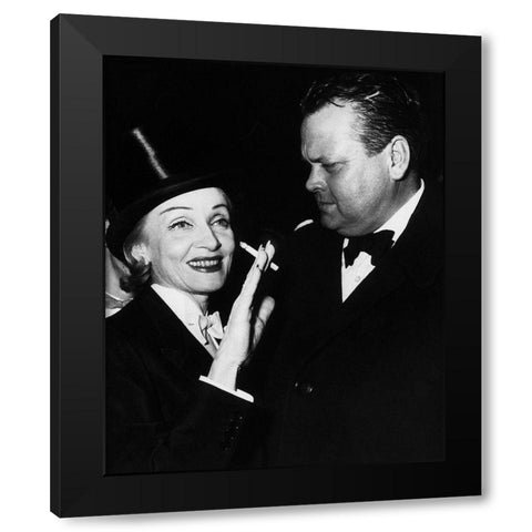 Marlene Dietrich Black Modern Wood Framed Art Print by Hollywood Photo Archive
