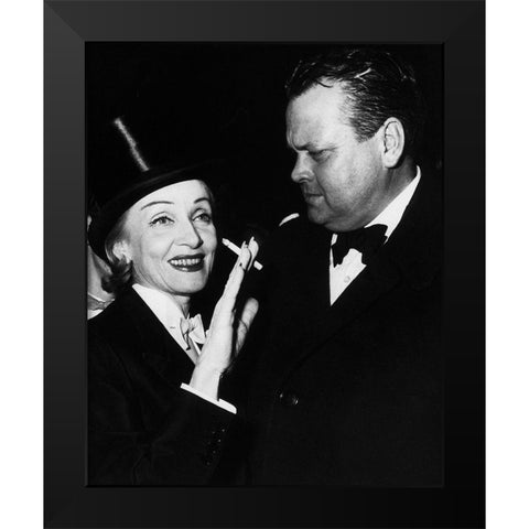 Marlene Dietrich Black Modern Wood Framed Art Print by Hollywood Photo Archive