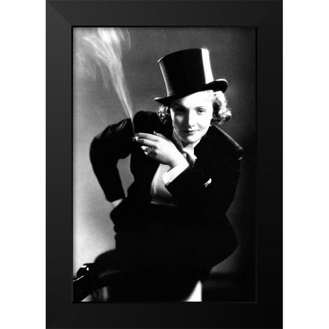 Marlene Dietrich Black Modern Wood Framed Art Print by Hollywood Photo Archive