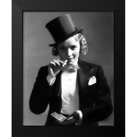 Marlene Dietrich Black Modern Wood Framed Art Print by Hollywood Photo Archive