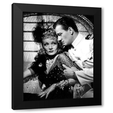 Marlene Dietrich Black Modern Wood Framed Art Print with Double Matting by Hollywood Photo Archive