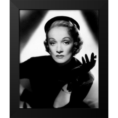 Marlene Dietrich Black Modern Wood Framed Art Print by Hollywood Photo Archive