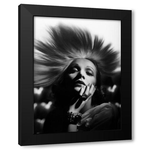 Marlene Dietrich Black Modern Wood Framed Art Print with Double Matting by Hollywood Photo Archive