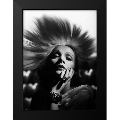 Marlene Dietrich Black Modern Wood Framed Art Print by Hollywood Photo Archive