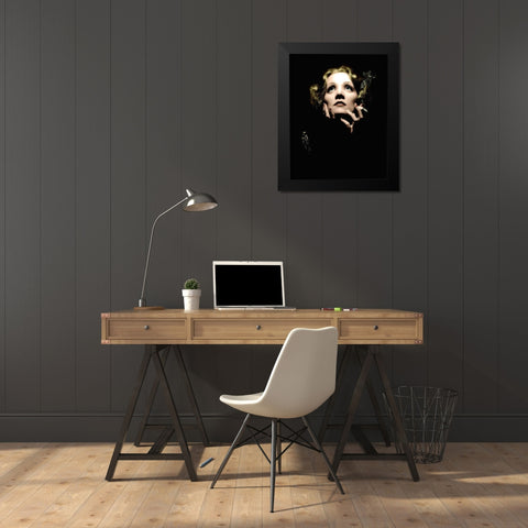 Marlene Dietrich Black Modern Wood Framed Art Print by Hollywood Photo Archive