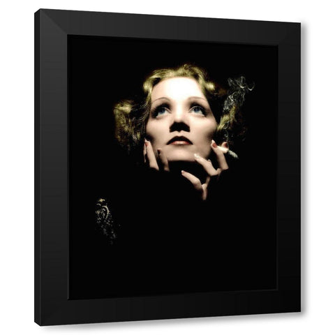 Marlene Dietrich Black Modern Wood Framed Art Print by Hollywood Photo Archive