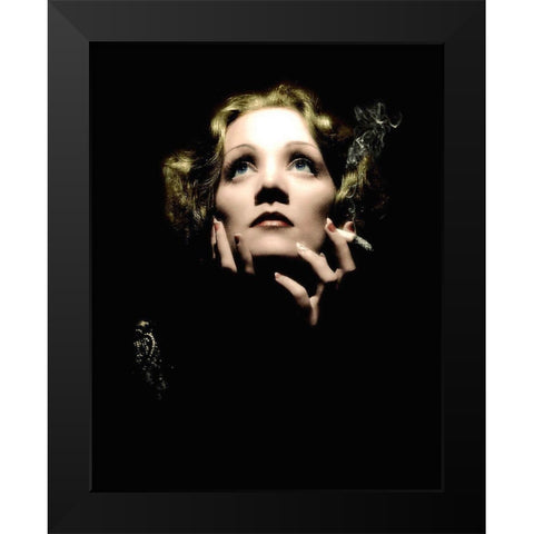 Marlene Dietrich Black Modern Wood Framed Art Print by Hollywood Photo Archive