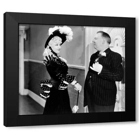 My Little Chickadee - Mae West with WC Fields Black Modern Wood Framed Art Print with Double Matting by Hollywood Photo Archive