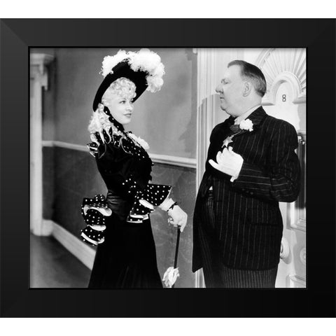 My Little Chickadee - Mae West with WC Fields Black Modern Wood Framed Art Print by Hollywood Photo Archive