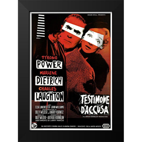 Italian - Witness for the Prosecution Black Modern Wood Framed Art Print by Hollywood Photo Archive