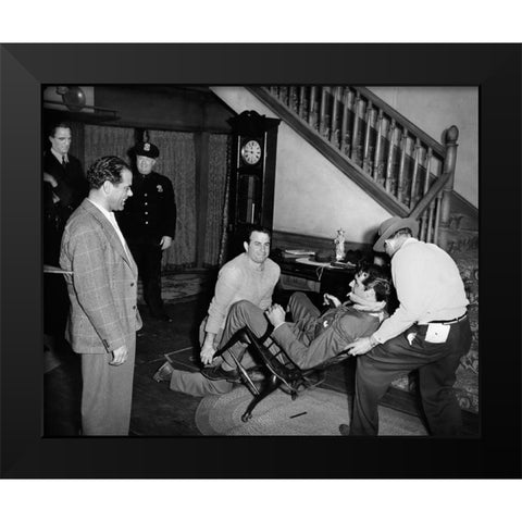 Cary Grant - Arsenic and Old Lace Black Modern Wood Framed Art Print by Hollywood Photo Archive