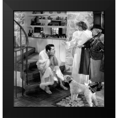 Cary Grant - Bringing Up Baby Black Modern Wood Framed Art Print by Hollywood Photo Archive