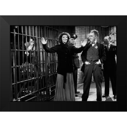 Cary Grant - Bringing Up Baby Black Modern Wood Framed Art Print by Hollywood Photo Archive