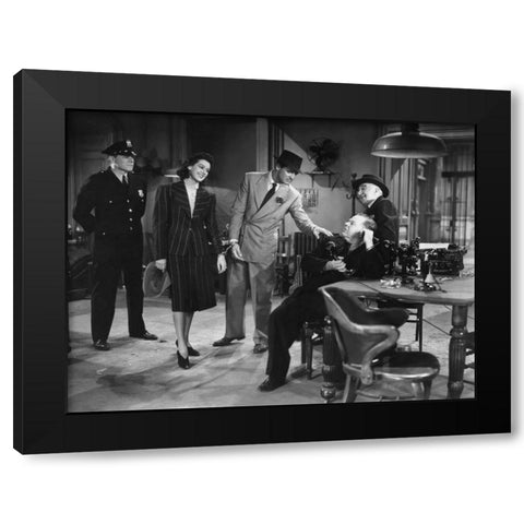 Cary Grant - His Girl Friday Black Modern Wood Framed Art Print by Hollywood Photo Archive