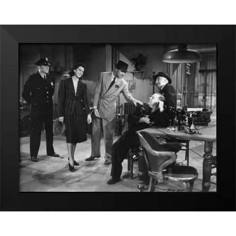 Cary Grant - His Girl Friday Black Modern Wood Framed Art Print by Hollywood Photo Archive