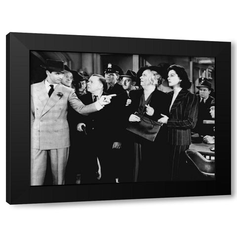 Cary Grant - His Girl Friday Black Modern Wood Framed Art Print by Hollywood Photo Archive