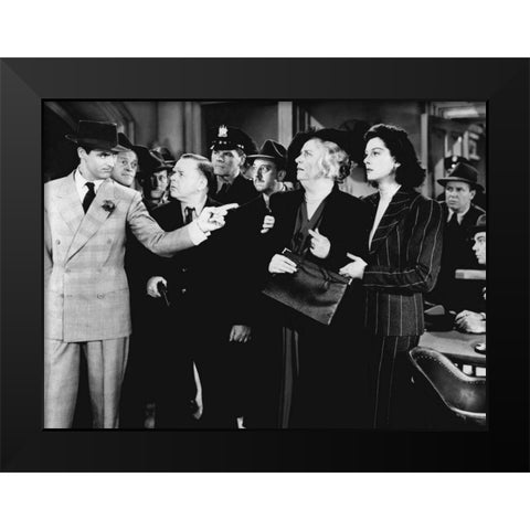 Cary Grant - His Girl Friday Black Modern Wood Framed Art Print by Hollywood Photo Archive