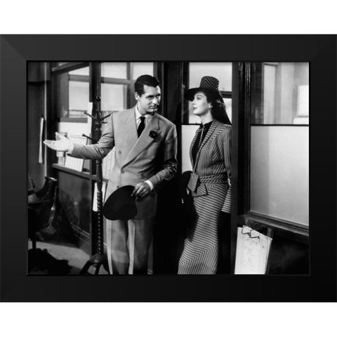 Cary Grant - His Girl Friday Black Modern Wood Framed Art Print by Hollywood Photo Archive