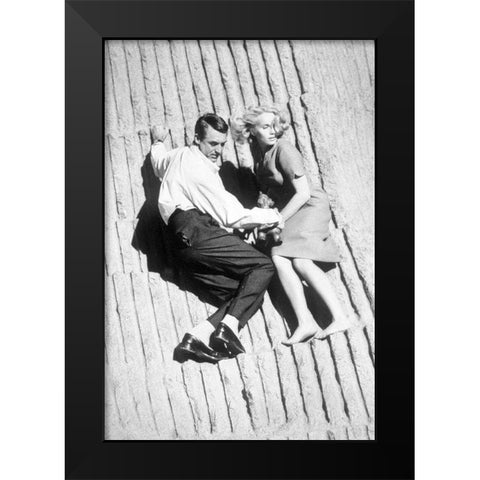 Cary Grant - North By Northwest Black Modern Wood Framed Art Print by Hollywood Photo Archive