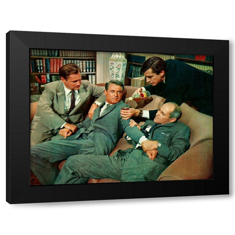 Cary Grant - North By Northwest Black Modern Wood Framed Art Print by Hollywood Photo Archive