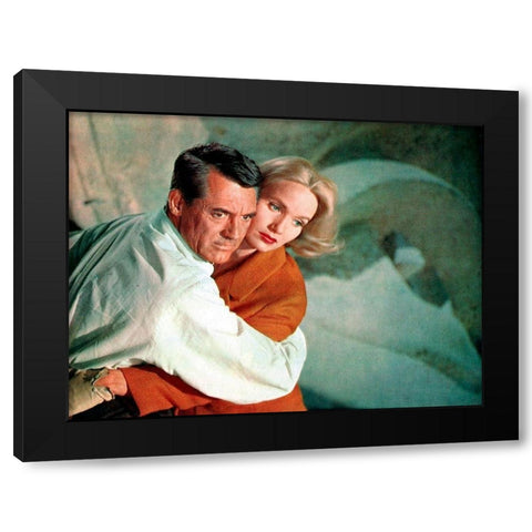 Cary Grant - North By Northwest Black Modern Wood Framed Art Print by Hollywood Photo Archive