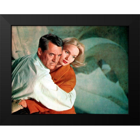 Cary Grant - North By Northwest Black Modern Wood Framed Art Print by Hollywood Photo Archive