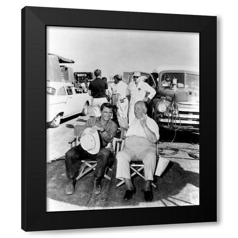 Cary Grant - North By Northwest Black Modern Wood Framed Art Print by Hollywood Photo Archive
