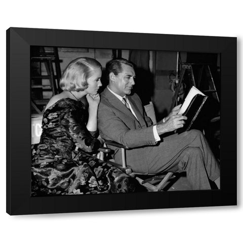 Cary Grant - North By Northwest Black Modern Wood Framed Art Print by Hollywood Photo Archive