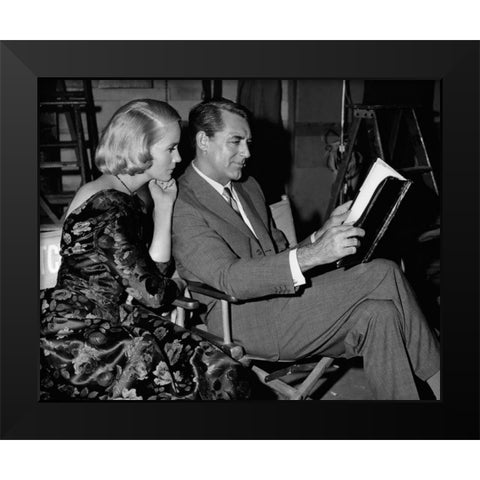 Cary Grant - North By Northwest Black Modern Wood Framed Art Print by Hollywood Photo Archive