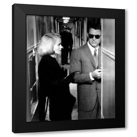 Cary Grant - North By Northwest Black Modern Wood Framed Art Print by Hollywood Photo Archive