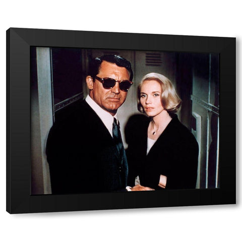 Cary Grant - North By Northwest Black Modern Wood Framed Art Print by Hollywood Photo Archive