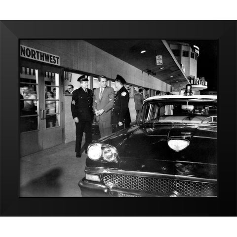 Cary Grant - North By Northwest Black Modern Wood Framed Art Print by Hollywood Photo Archive