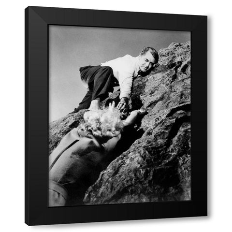Cary Grant - North By Northwest Black Modern Wood Framed Art Print by Hollywood Photo Archive