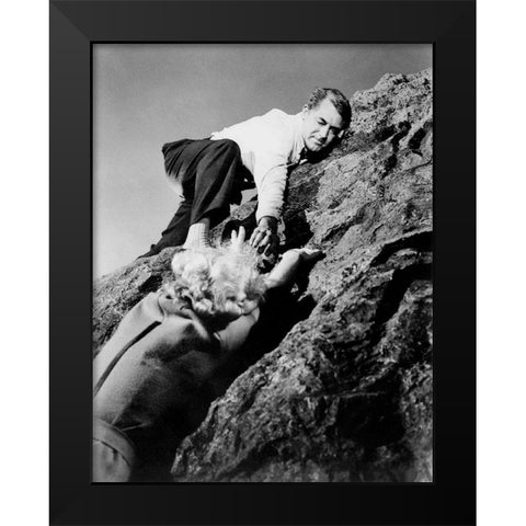 Cary Grant - North By Northwest Black Modern Wood Framed Art Print by Hollywood Photo Archive