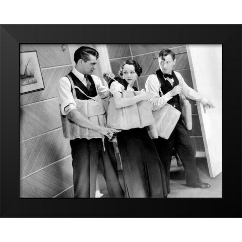 Cary Grant - Gambling Ship Black Modern Wood Framed Art Print by Hollywood Photo Archive
