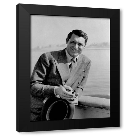 Cary Grant Black Modern Wood Framed Art Print by Hollywood Photo Archive