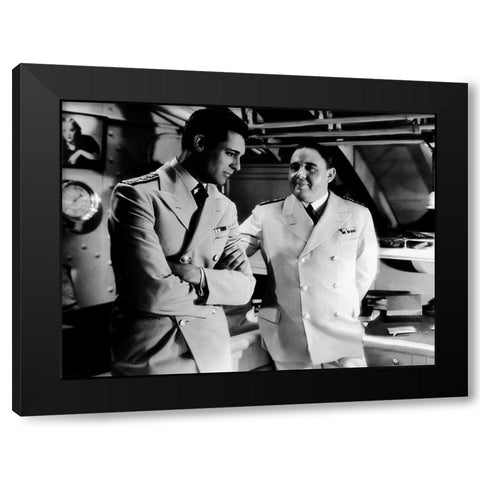 Cary Grant with Charles Laughton - The Devil and Deep Black Modern Wood Framed Art Print with Double Matting by Hollywood Photo Archive